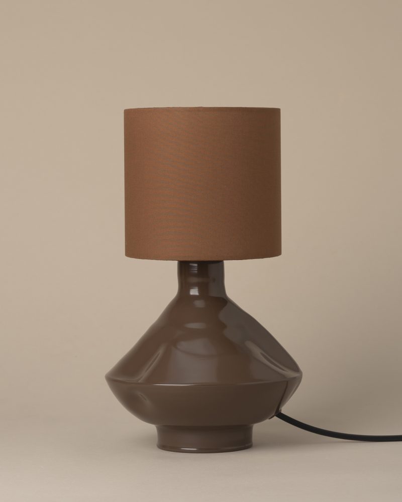 Brown Cylindrical Glass Lamp