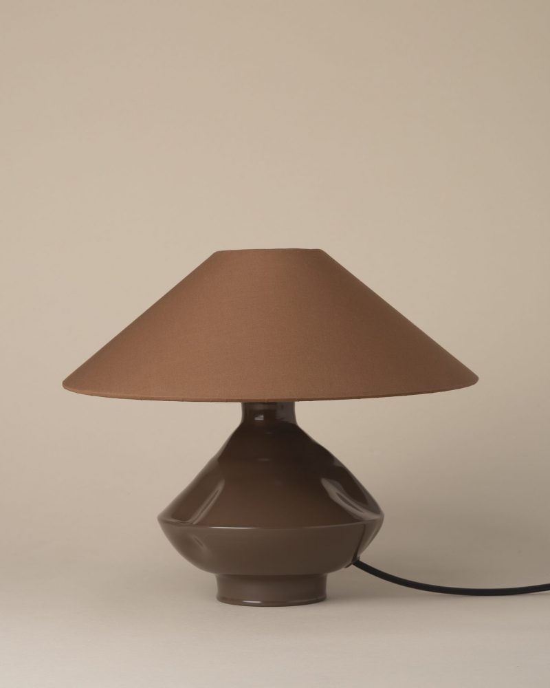 Brown Conical Glass Lamp