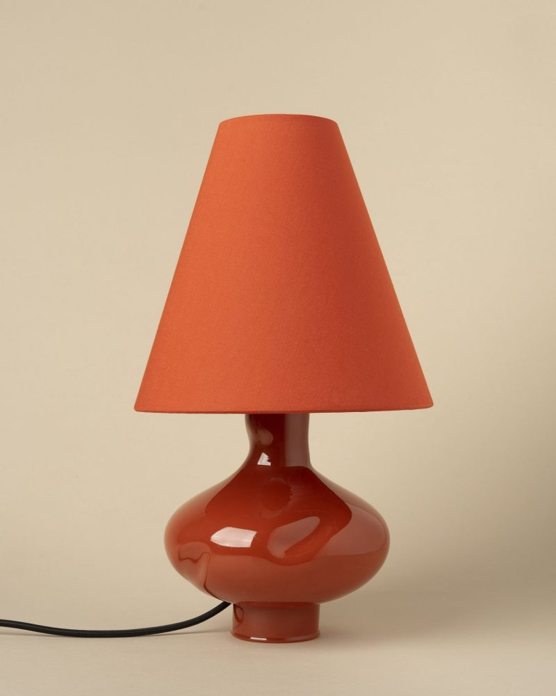Dark Red-Conical Glass Lamp II