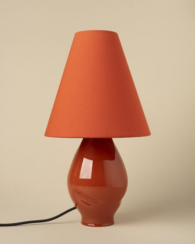 Dark Red-Conical Glass Lamp I